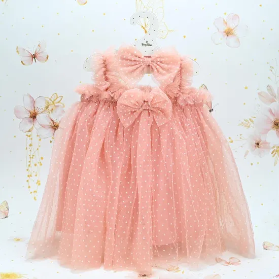 [ST00996] SoapTales - Dusty Pink Polka Dot Dress