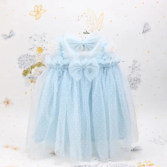 [ST00994] SoapTales -  Light Blue Polka Dot Dress