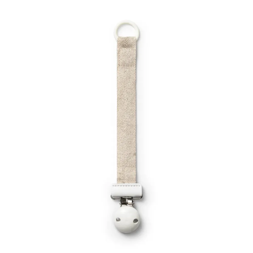 Elodie - Pacifier Clip Wood - Silver Sheen