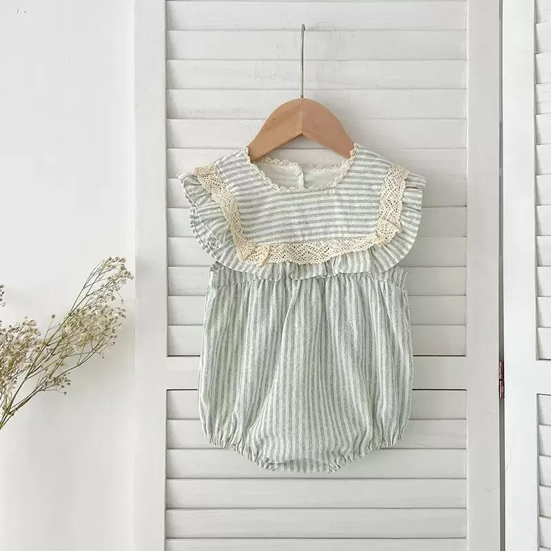 NANI - Sage Stripe Romper